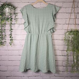 She + Sky Green casual sundress ruffle sleeve mint green size small